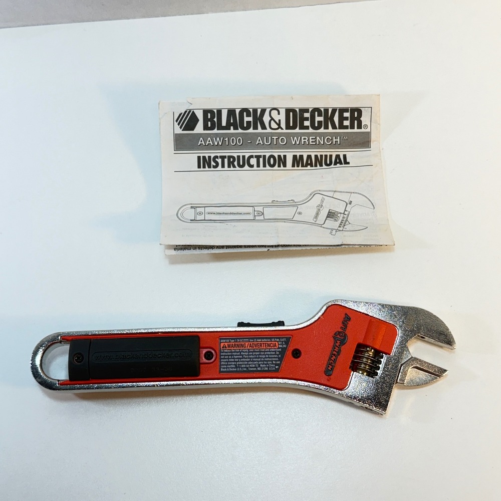 Black‎ & Decker Auto Wrench AAW100 Adjustable 8 Inch Orange Motorized Tool